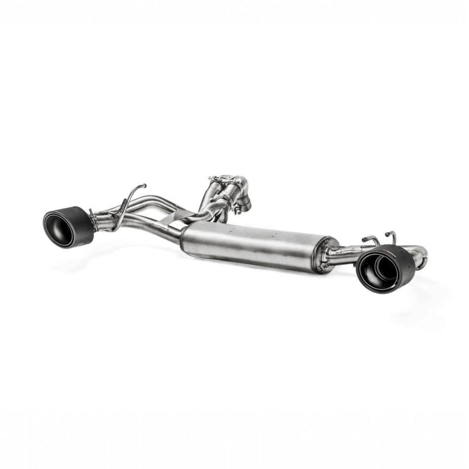 Akrapovič product image showcasing the Slip-On Line (Stainless Steel) for Abarth 595/595C, highlighting premium craftsmanship and performance-focused design.