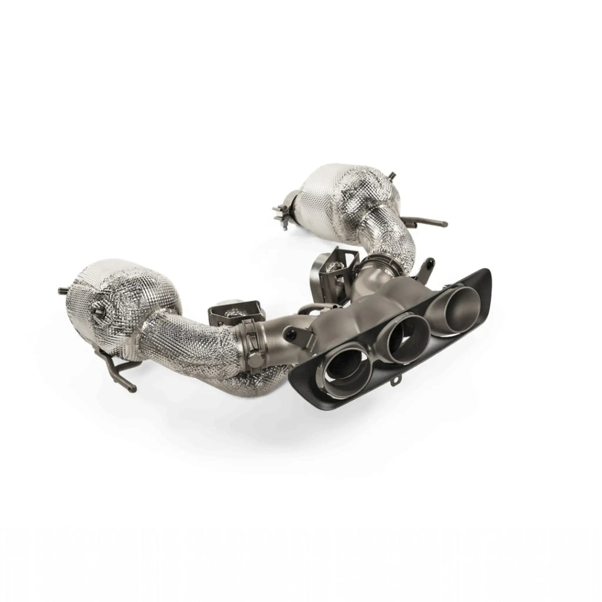 Akrapovič Slip-On Race Line (Titanium) performance exhaust system for Ferrari 296 GTB, showcasing lightweight titanium construction and premium design features.