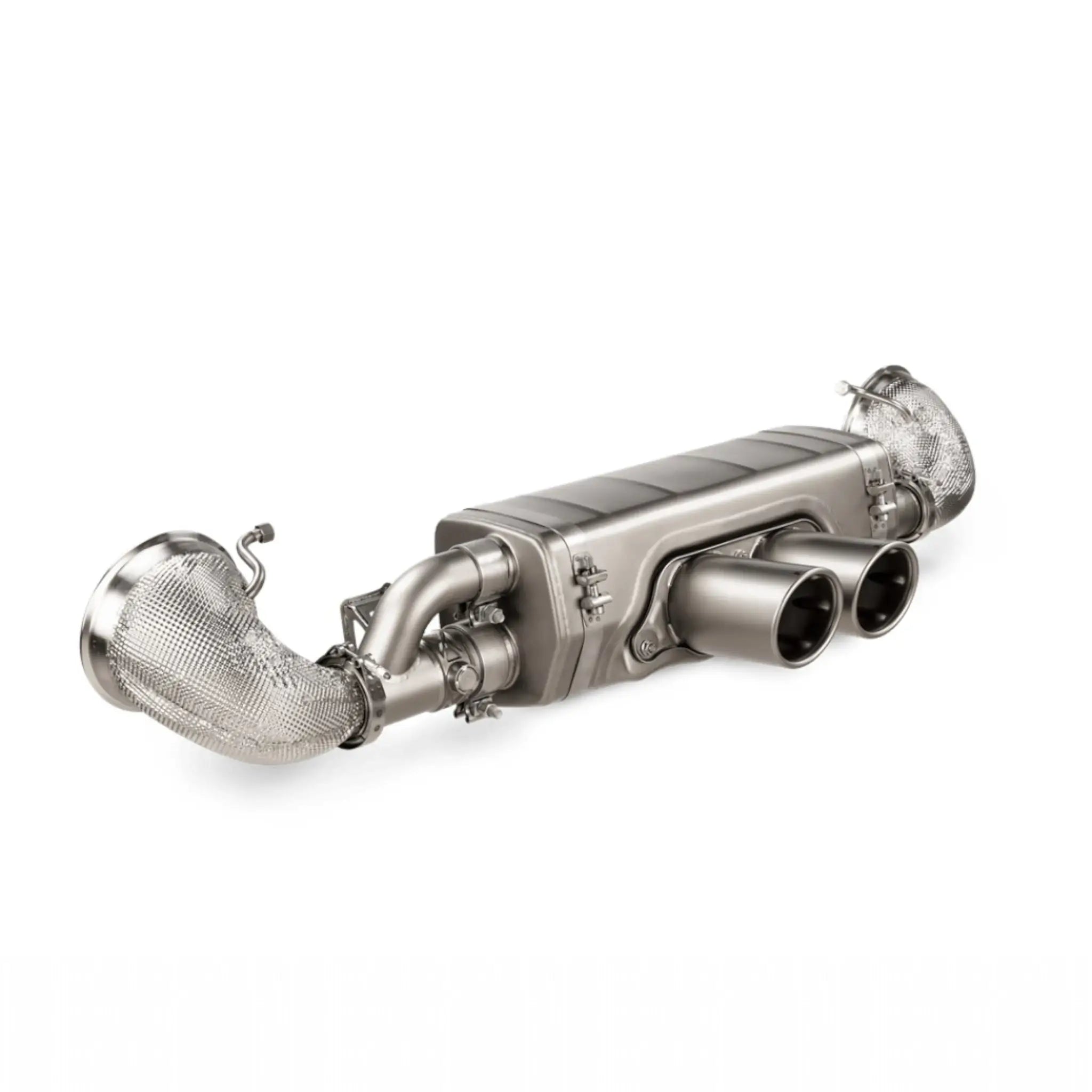 Akrapovič Slip-On Race Line Titanium Performance Exhaust System for Porsche 911 GT3 (992) with Adapter Set (SS), designed for stock header integration.